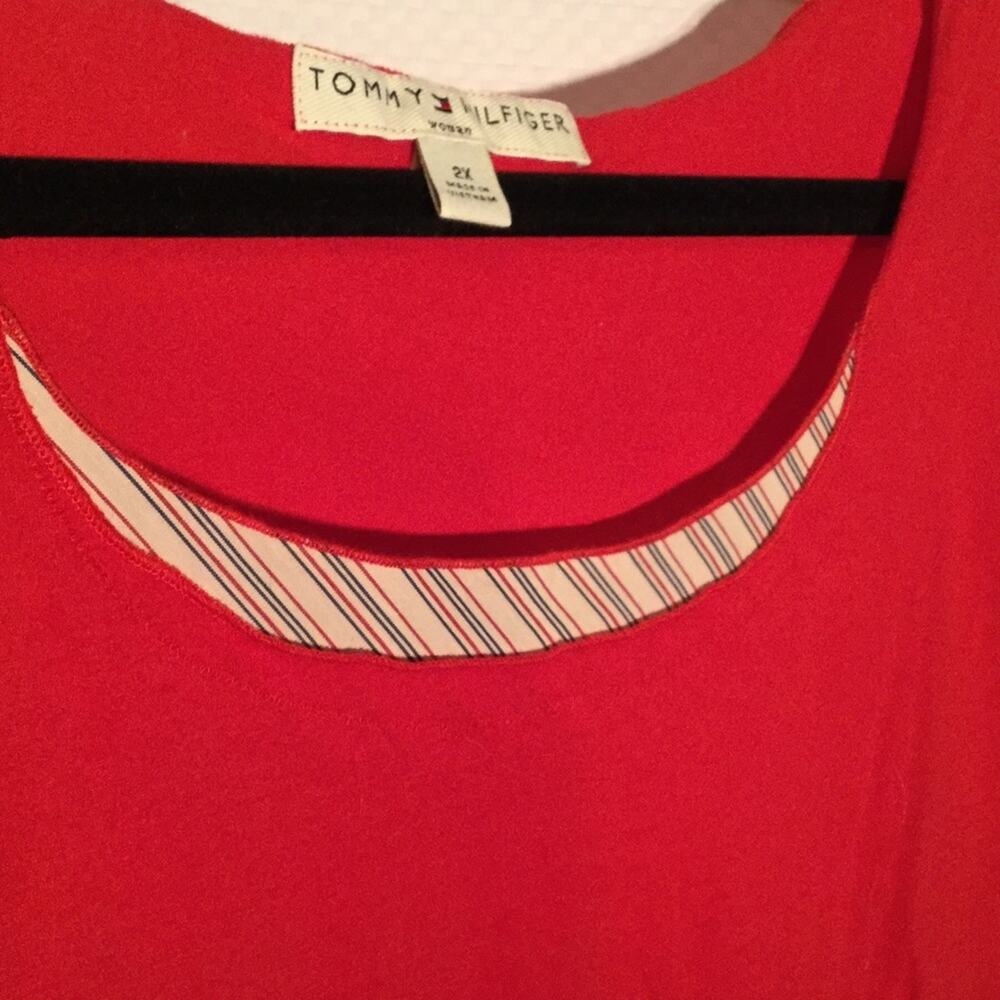 Tommy Hilfiger red cotton tank w/accents 2x NWOT - Picture 2 of 5